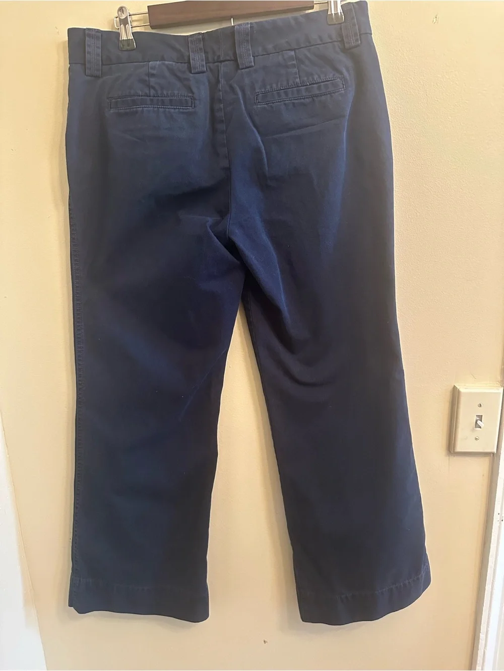 J.Crew Women’s Navy 100% Cotton WIde Leg Chino Pants Size 10S 1050
